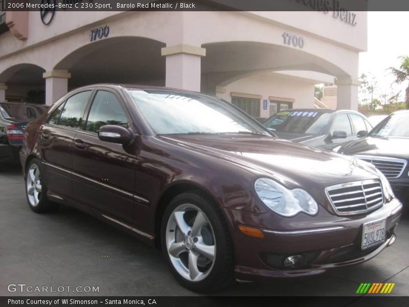 Barolo Red Metallic / Black 2006 Mercedes-Benz C 230 Sport