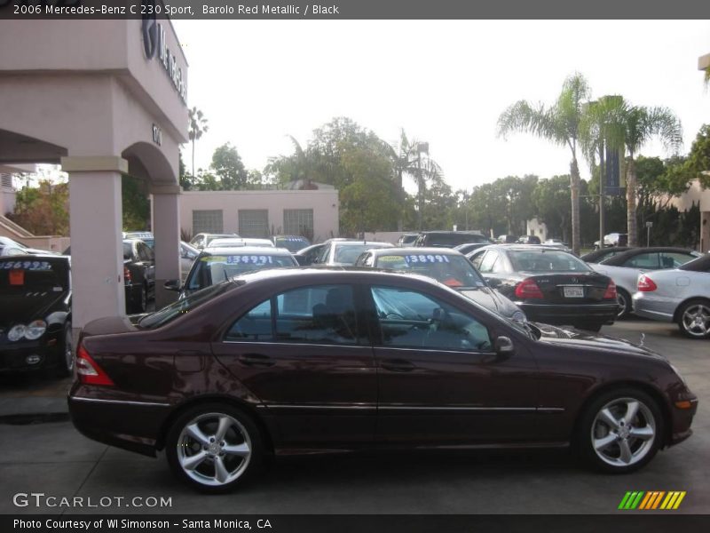 Barolo Red Metallic / Black 2006 Mercedes-Benz C 230 Sport