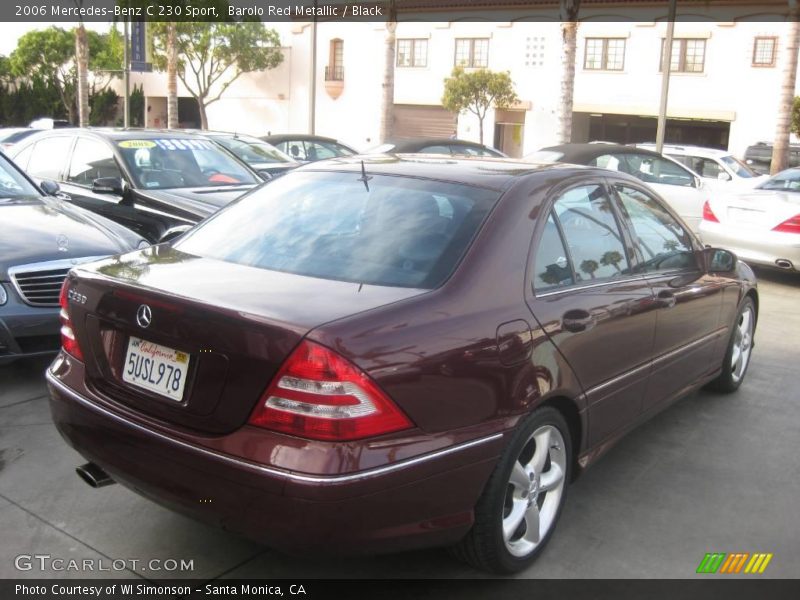Barolo Red Metallic / Black 2006 Mercedes-Benz C 230 Sport