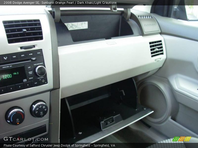 Sunburst Orange Pearl / Dark Khaki/Light Graystone 2008 Dodge Avenger SE