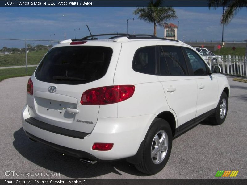 Arctic White / Beige 2007 Hyundai Santa Fe GLS