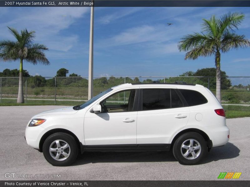 Arctic White / Beige 2007 Hyundai Santa Fe GLS