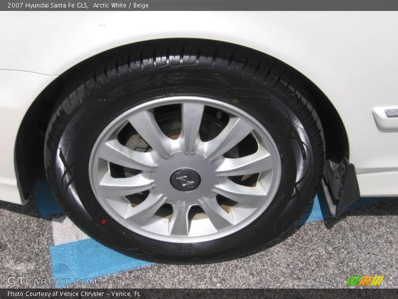 Arctic White / Beige 2007 Hyundai Santa Fe GLS