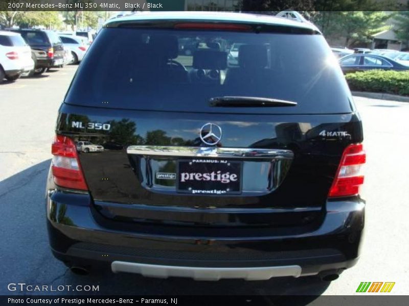 Black / Black 2007 Mercedes-Benz ML 350 4Matic