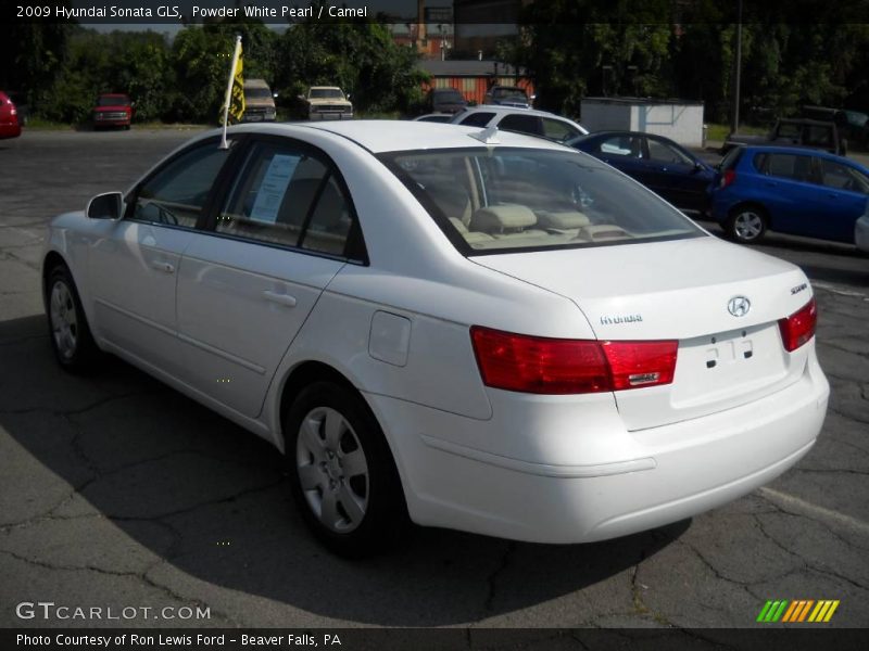 Powder White Pearl / Camel 2009 Hyundai Sonata GLS