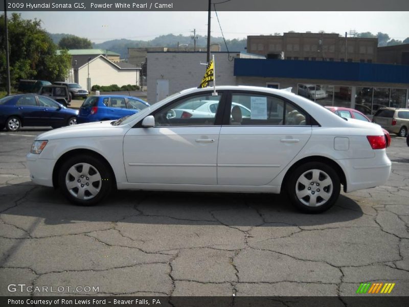 Powder White Pearl / Camel 2009 Hyundai Sonata GLS