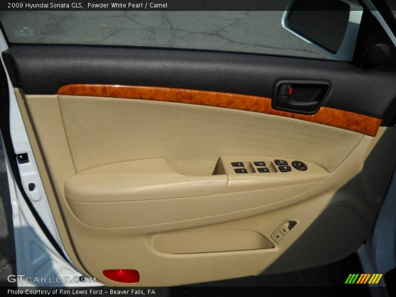Powder White Pearl / Camel 2009 Hyundai Sonata GLS