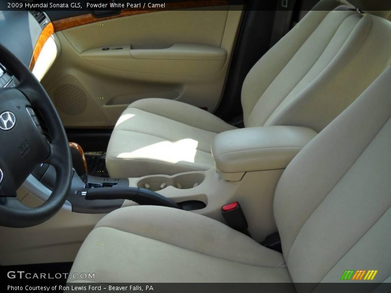 Powder White Pearl / Camel 2009 Hyundai Sonata GLS