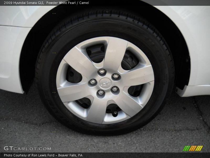 Powder White Pearl / Camel 2009 Hyundai Sonata GLS