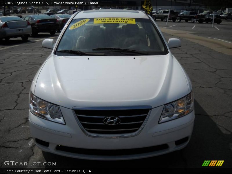 Powder White Pearl / Camel 2009 Hyundai Sonata GLS