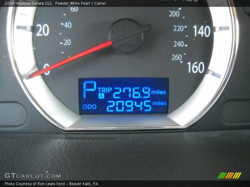 Powder White Pearl / Camel 2009 Hyundai Sonata GLS