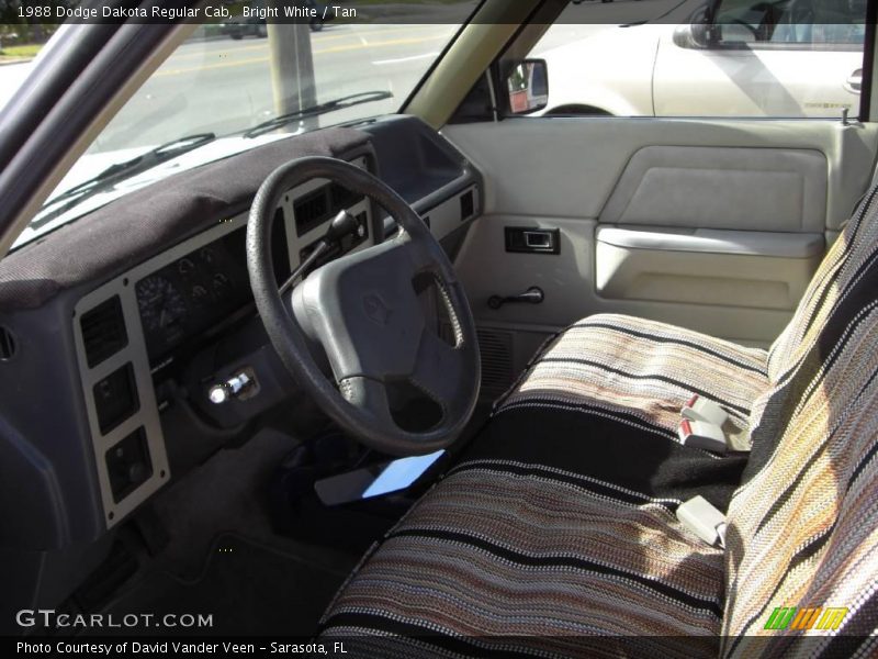 Bright White / Tan 1988 Dodge Dakota Regular Cab