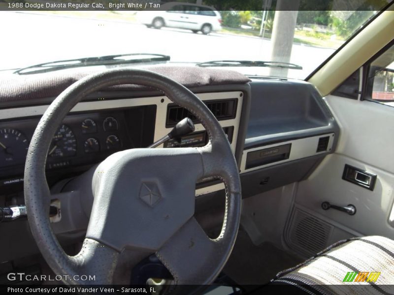 Bright White / Tan 1988 Dodge Dakota Regular Cab