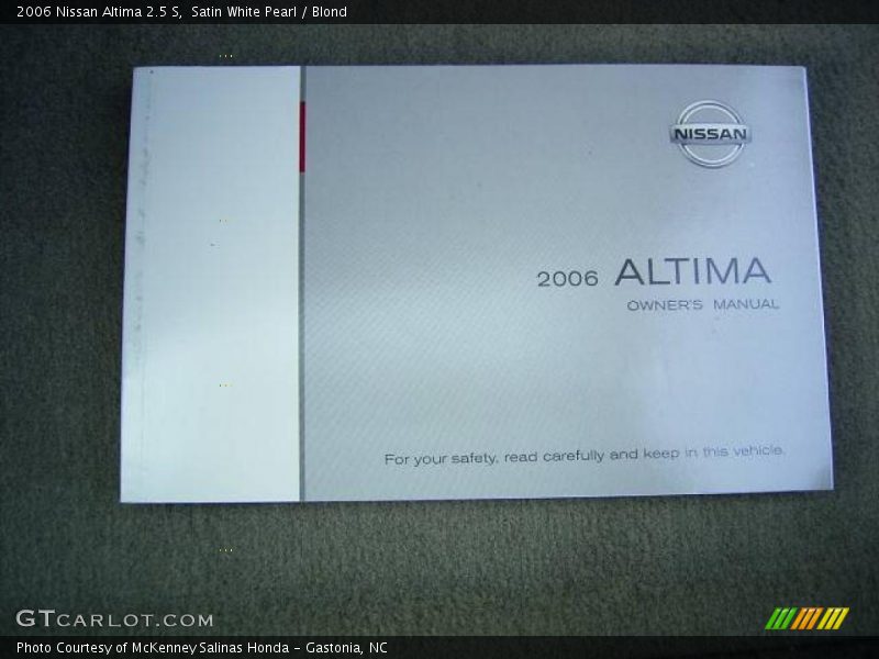 Satin White Pearl / Blond 2006 Nissan Altima 2.5 S