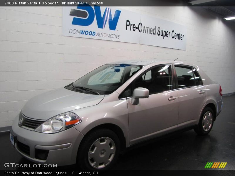 Brilliant Silver / Charcoal 2008 Nissan Versa 1.8 S Sedan