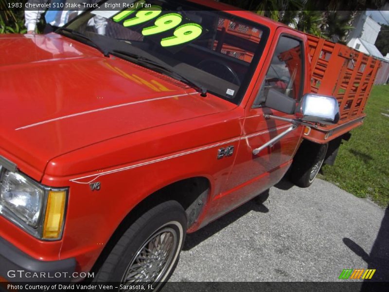 Bright Red / Tan 1983 Chevrolet S10 Stake Truck