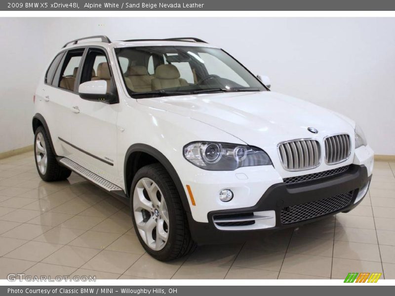 Alpine White / Sand Beige Nevada Leather 2009 BMW X5 xDrive48i