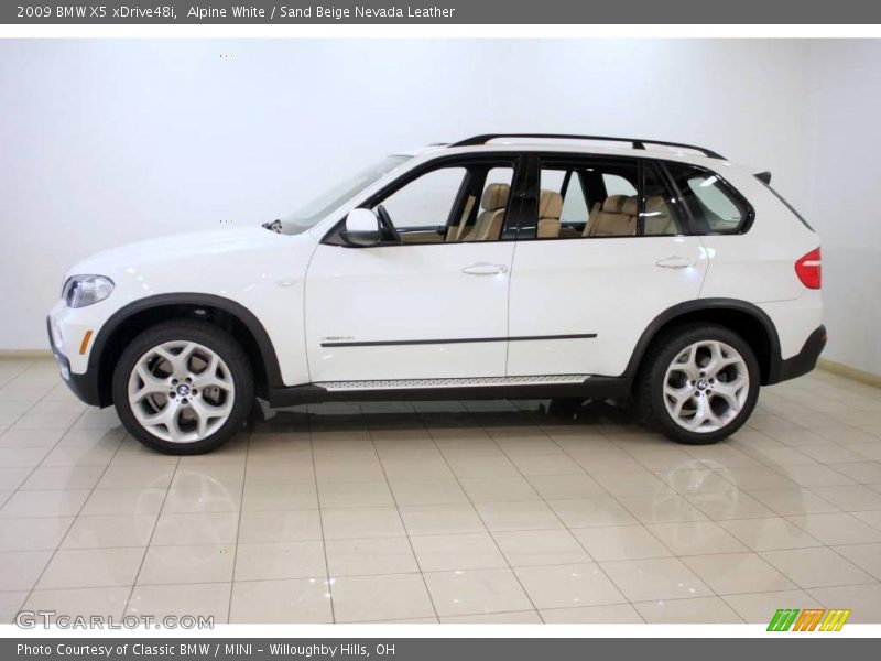 Alpine White / Sand Beige Nevada Leather 2009 BMW X5 xDrive48i