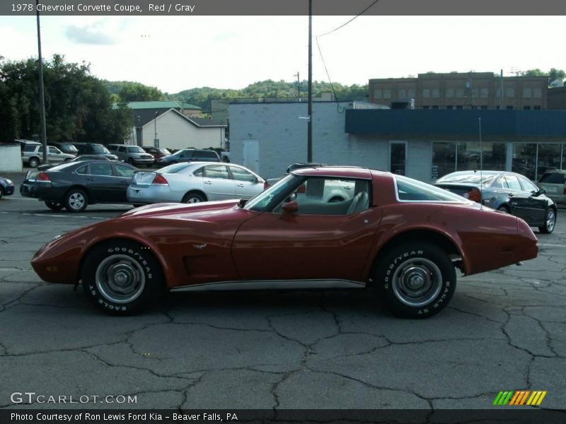 Red / Gray 1978 Chevrolet Corvette Coupe