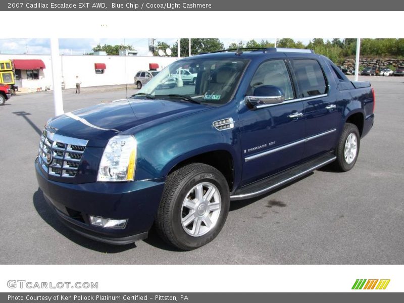 Blue Chip / Cocoa/Light Cashmere 2007 Cadillac Escalade EXT AWD