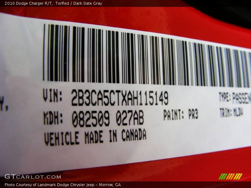 TorRed / Dark Slate Gray 2010 Dodge Charger R/T