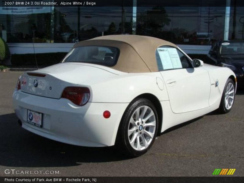 Alpine White / Beige 2007 BMW Z4 3.0si Roadster