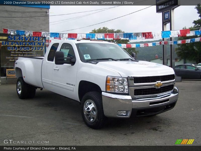 Summit White / Ebony 2009 Chevrolet Silverado 3500HD LTZ Extended Cab 4x4 Dually