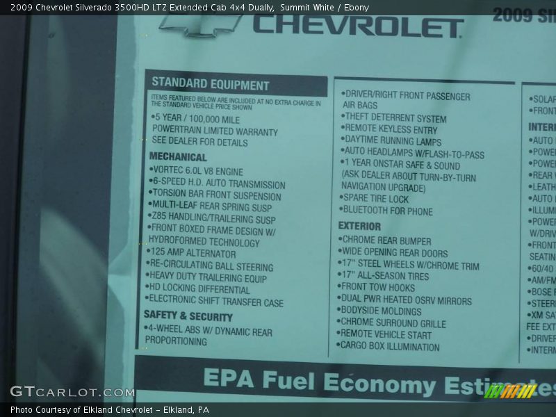 Summit White / Ebony 2009 Chevrolet Silverado 3500HD LTZ Extended Cab 4x4 Dually