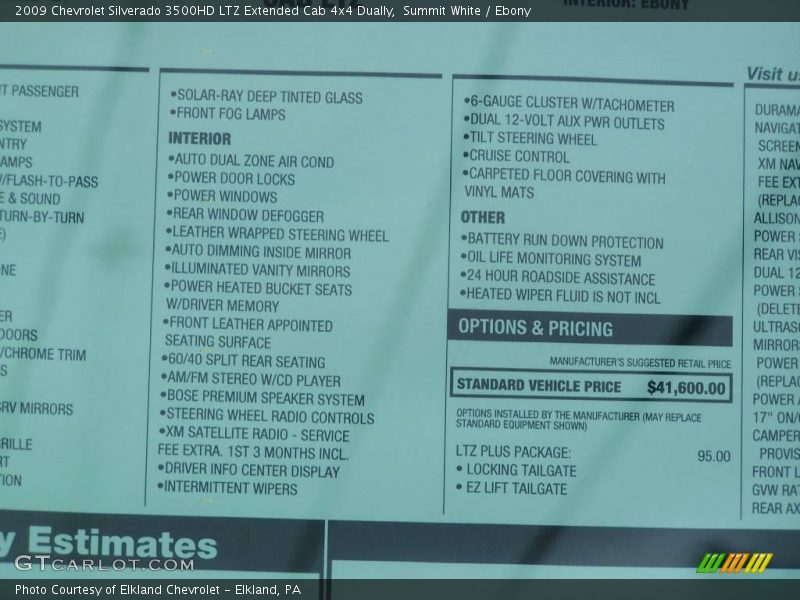 Summit White / Ebony 2009 Chevrolet Silverado 3500HD LTZ Extended Cab 4x4 Dually