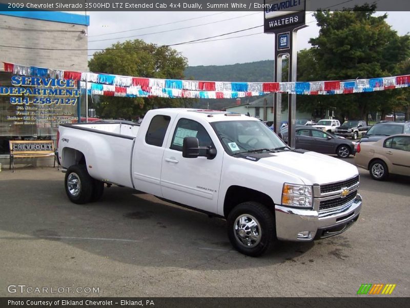 Summit White / Ebony 2009 Chevrolet Silverado 3500HD LTZ Extended Cab 4x4 Dually