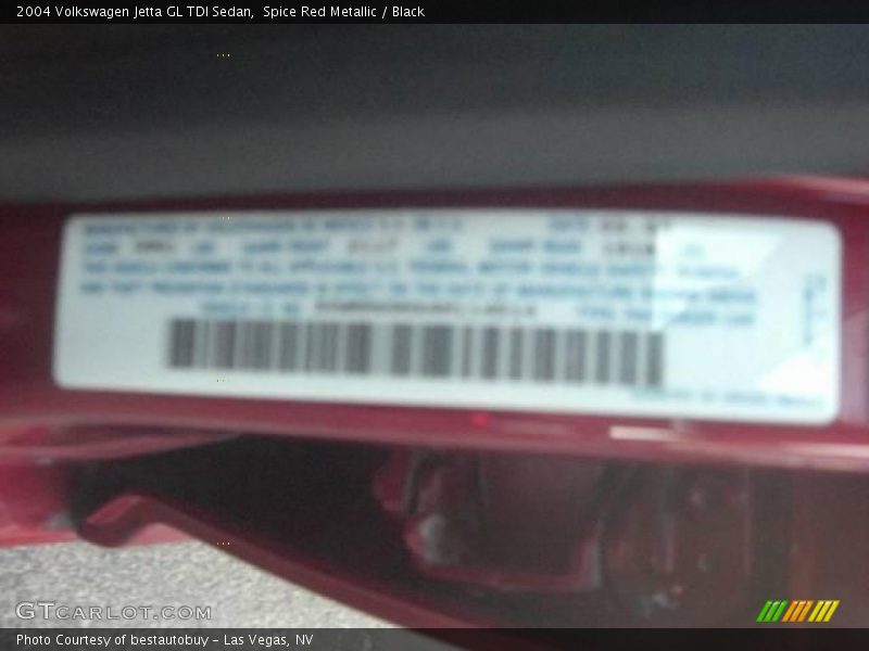 Spice Red Metallic / Black 2004 Volkswagen Jetta GL TDI Sedan