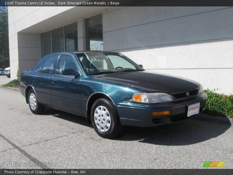 Dark Emerald Green Metallic / Beige 1996 Toyota Camry LE Sedan