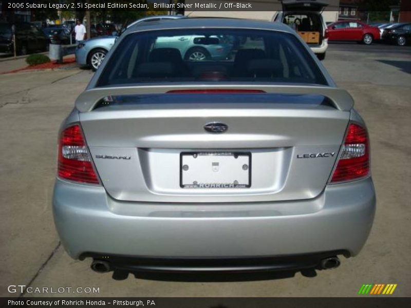 Brilliant Silver Metallic / Off-Black 2006 Subaru Legacy 2.5i Special Edition Sedan