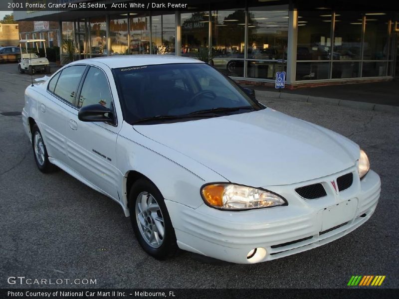 Arctic White / Dark Pewter 2001 Pontiac Grand Am SE Sedan