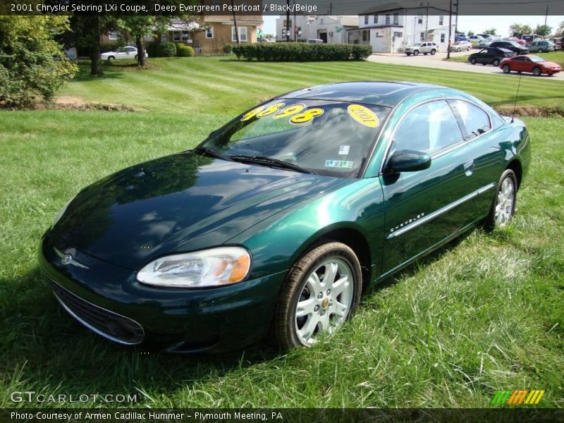 Deep Evergreen Pearlcoat / Black/Beige 2001 Chrysler Sebring LXi Coupe