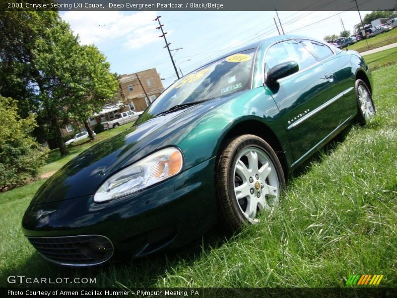 Deep Evergreen Pearlcoat / Black/Beige 2001 Chrysler Sebring LXi Coupe