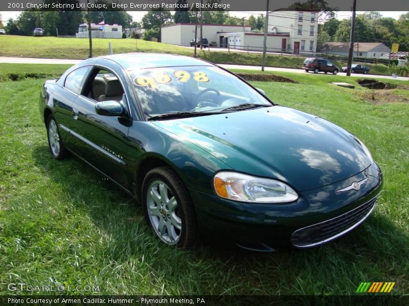 Deep Evergreen Pearlcoat / Black/Beige 2001 Chrysler Sebring LXi Coupe