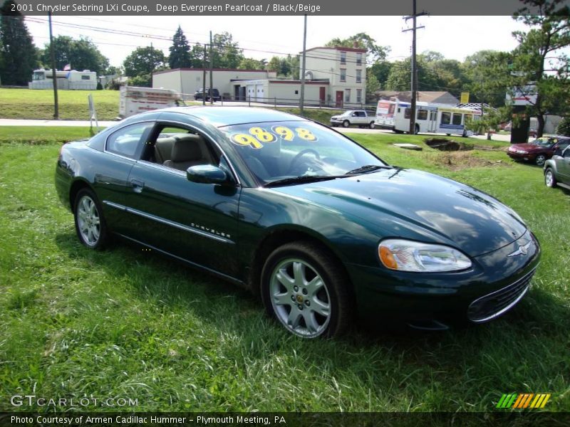 Deep Evergreen Pearlcoat / Black/Beige 2001 Chrysler Sebring LXi Coupe