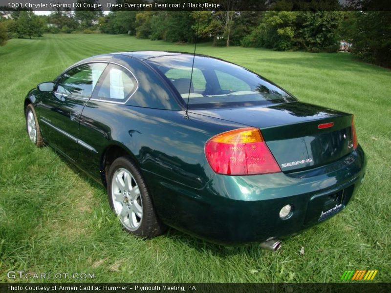 Deep Evergreen Pearlcoat / Black/Beige 2001 Chrysler Sebring LXi Coupe