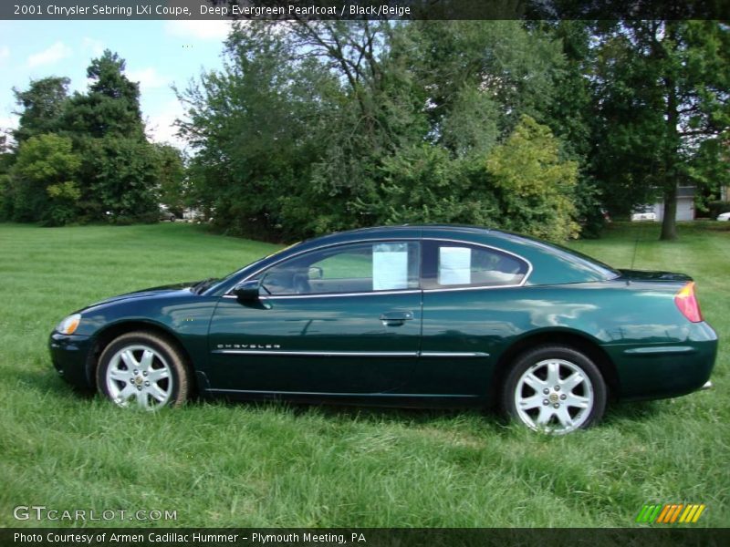 Deep Evergreen Pearlcoat / Black/Beige 2001 Chrysler Sebring LXi Coupe