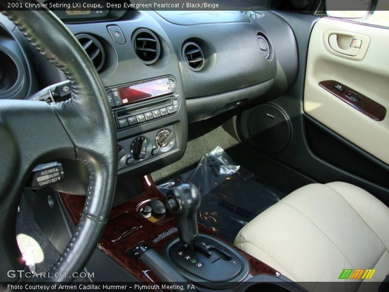 Deep Evergreen Pearlcoat / Black/Beige 2001 Chrysler Sebring LXi Coupe