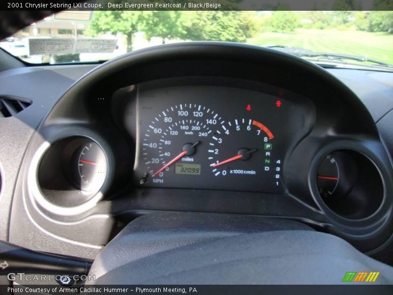 Deep Evergreen Pearlcoat / Black/Beige 2001 Chrysler Sebring LXi Coupe