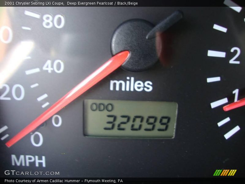 Deep Evergreen Pearlcoat / Black/Beige 2001 Chrysler Sebring LXi Coupe