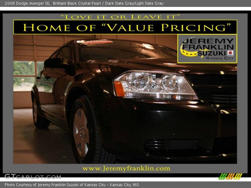 Brilliant Black Crystal Pearl / Dark Slate Gray/Light Slate Gray 2008 Dodge Avenger SE