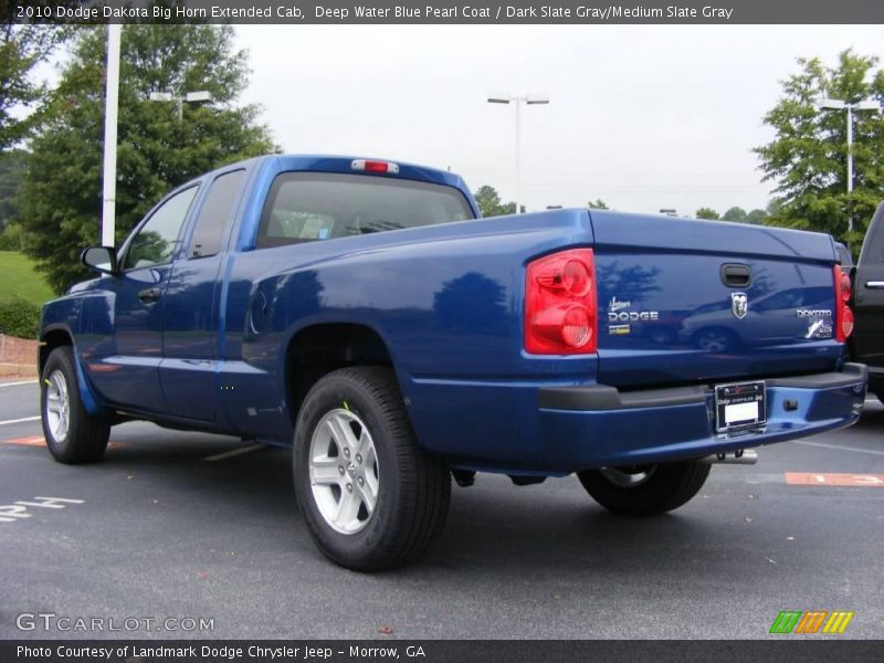 Deep Water Blue Pearl Coat / Dark Slate Gray/Medium Slate Gray 2010 Dodge Dakota Big Horn Extended Cab