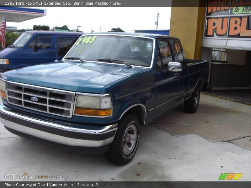 Bimini Blue Metallic / Grey 1993 Ford F150 XLT Extended Cab