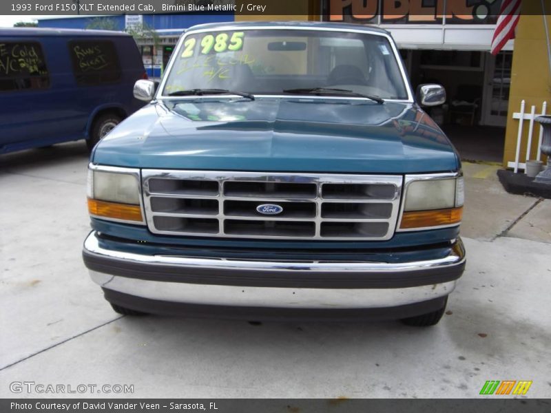 Bimini Blue Metallic / Grey 1993 Ford F150 XLT Extended Cab