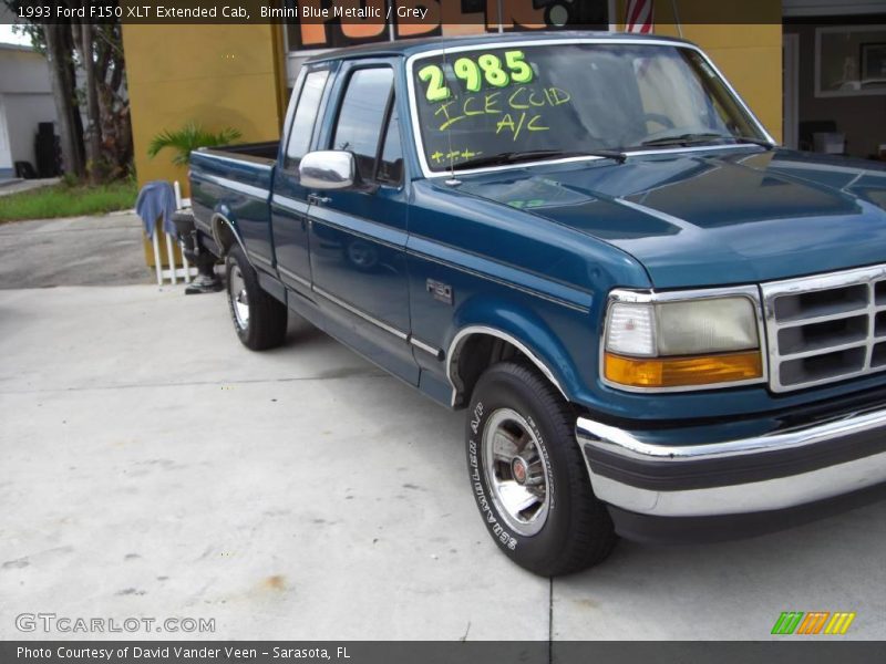 Bimini Blue Metallic / Grey 1993 Ford F150 XLT Extended Cab