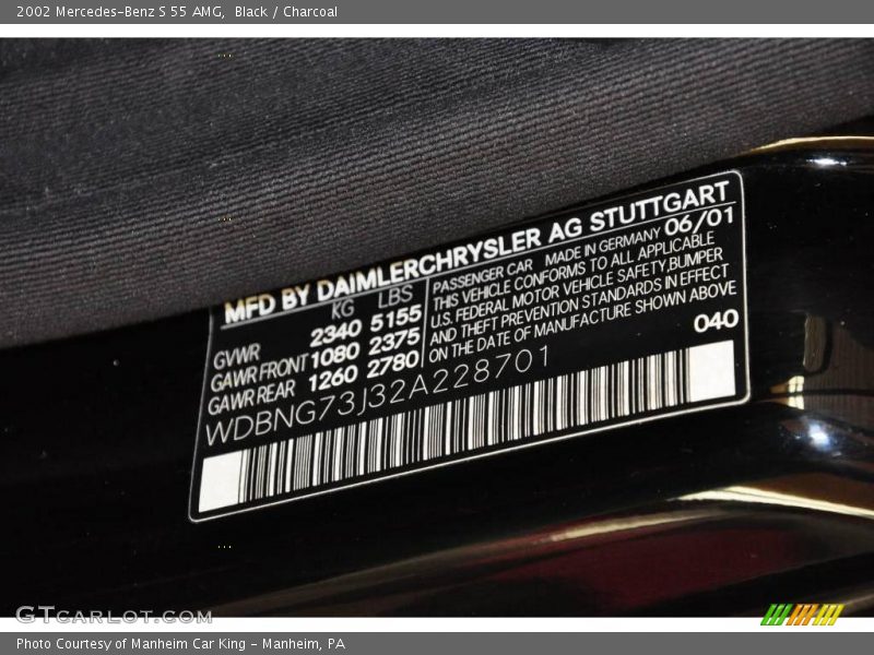 Black / Charcoal 2002 Mercedes-Benz S 55 AMG