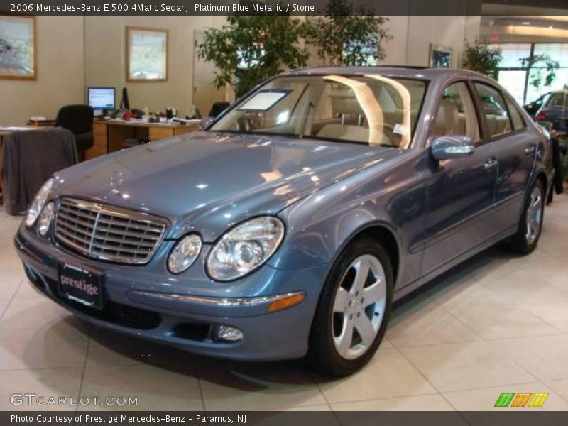 Platinum Blue Metallic / Stone 2006 Mercedes-Benz E 500 4Matic Sedan